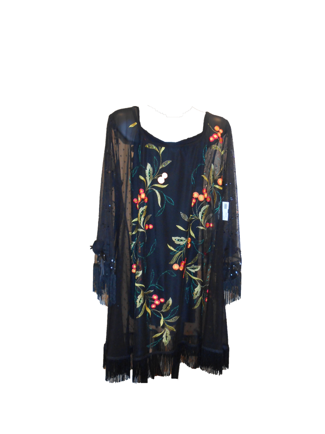 Sheer Black Floral Blouse